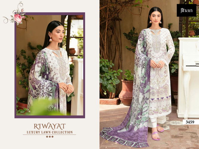 3459 And 3460 Jihan Rayon Embroidery Pakistani Suits Wholesale Shop In Surat
